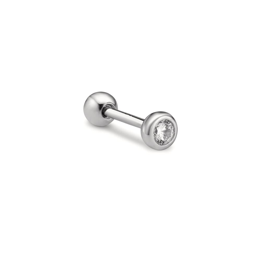 piercing srebro Cyrkonia rodowany Ø3.5 mm