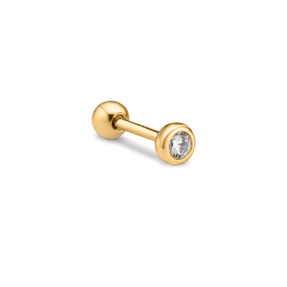 piercing srebro Cyrkonia żółty pozłacany Ø3.5 mm