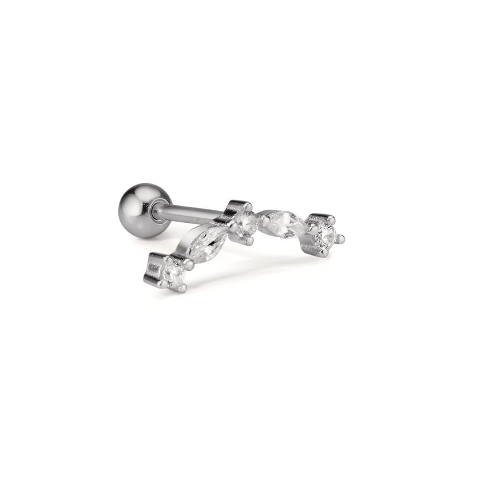 piercing srebro Cyrkonia 5 kamienie rodowany