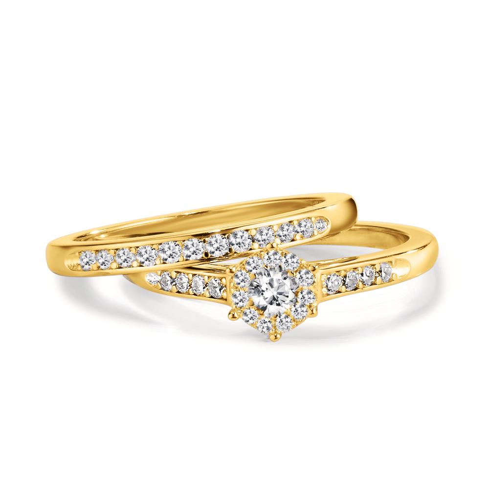 pierścionek srebro Cyrkonia pozłacany