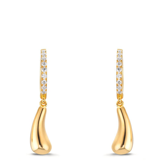 Klappcreolen Silber gelb vergoldet Tropfen