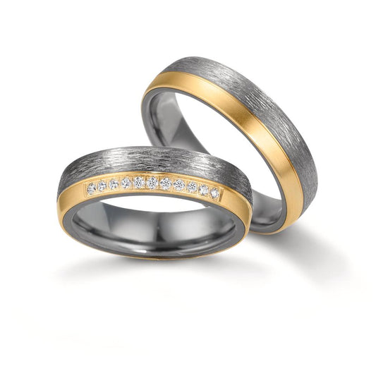 obrączka partnerska tantal 999, złoto żółte 585/14 K