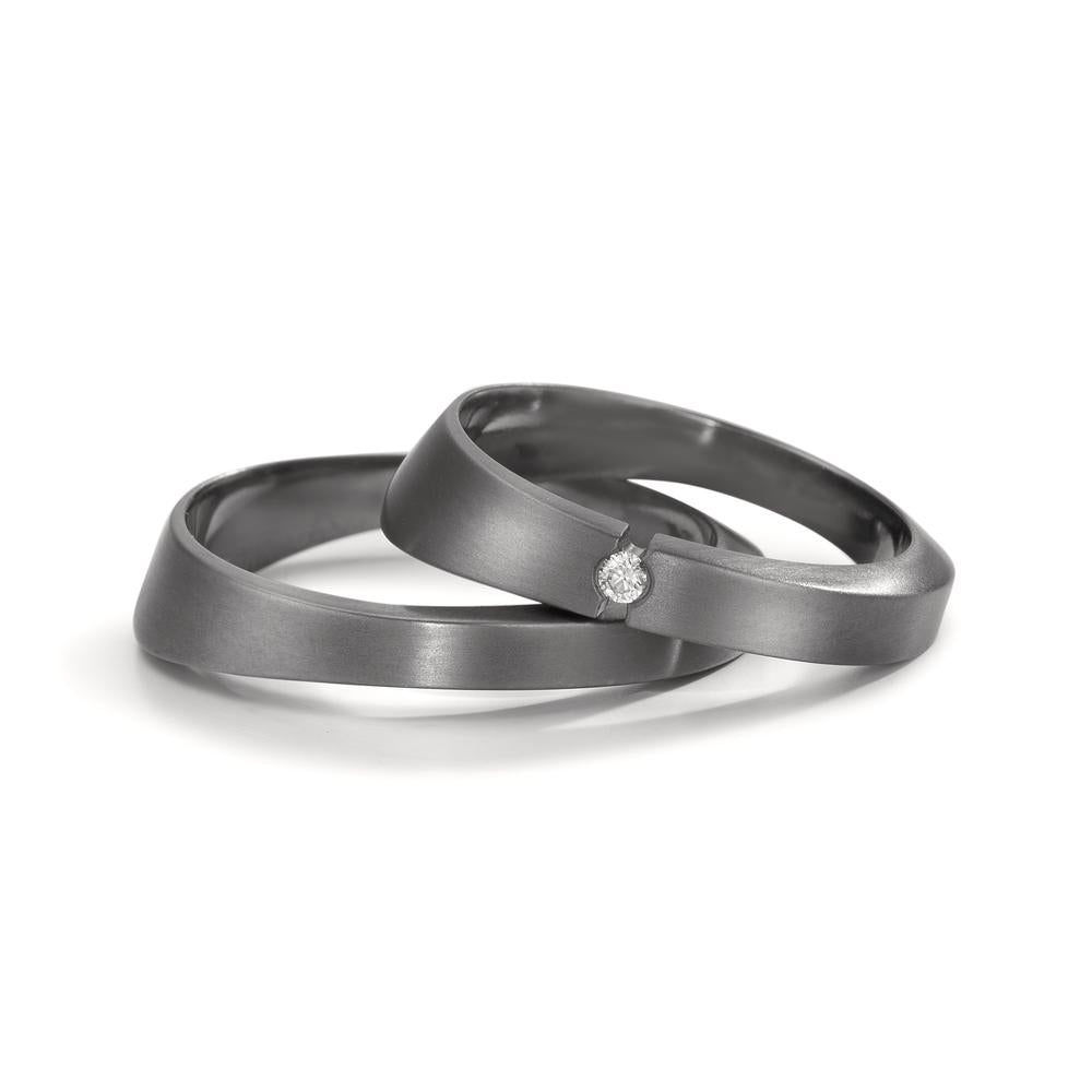 obrączka partnerska tantal 999 Diament 0.03 ct, w-si