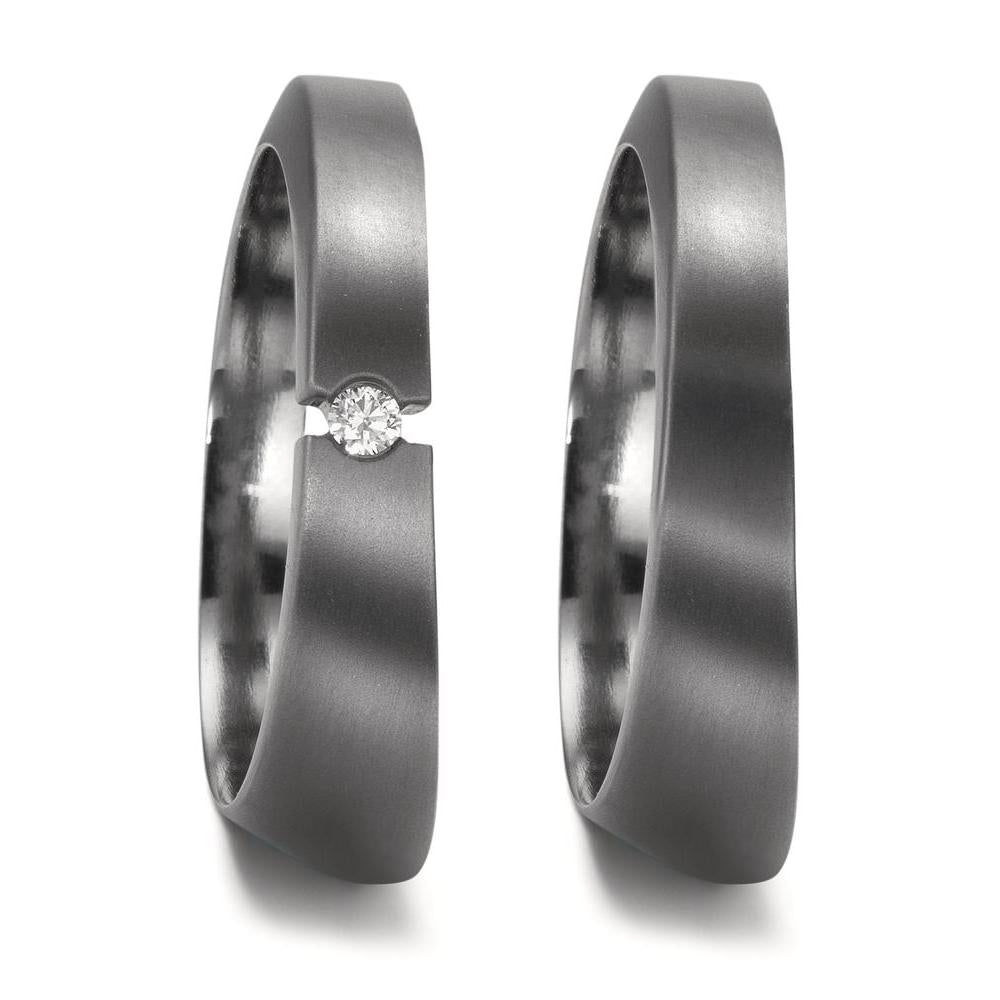obrączka partnerska tantal 999 Diament 0.03 ct, w-si