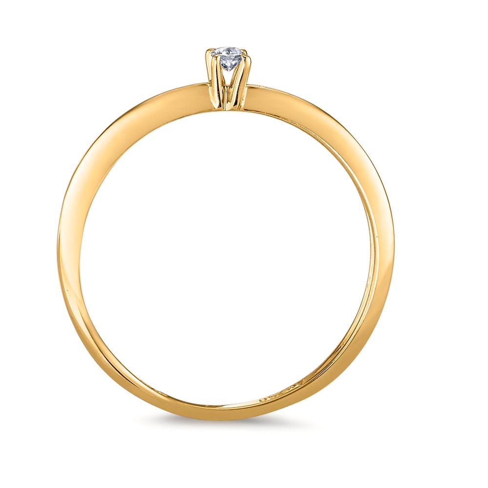 pierścionek zaręczynowy złoto żółte 750/18 K Diament 0.03 ct, w-si