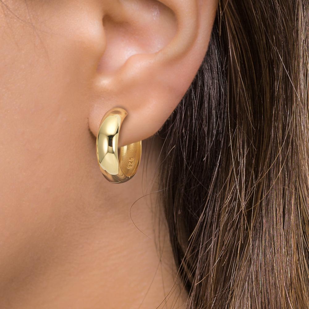 kolczyki koła zatrzaskowe srebro żółty pozłacany