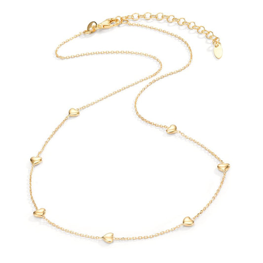 Naszyjnik srebro żółty pozłacany Serce 40-44 cm