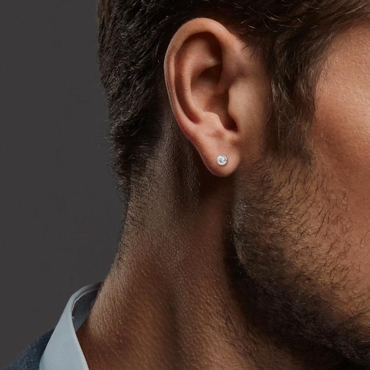 kolczyki wkrętki złoto białe 375/9 K Cyrkonia 2 kamienie Ø3.2 mm