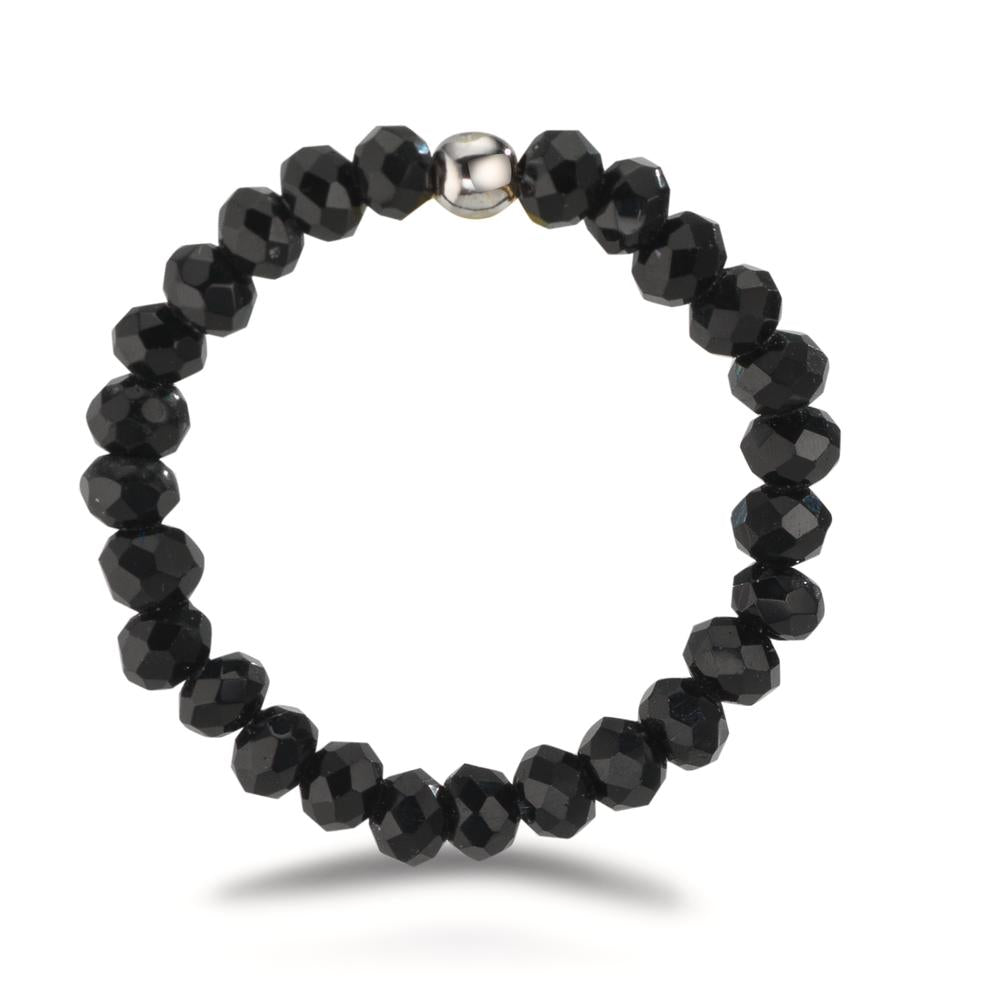 pierścionek stal nierdzewna Kryształ czarny, 3 mm