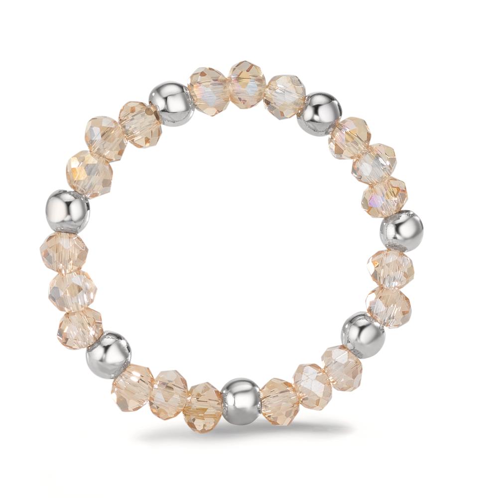 pierścionek stal nierdzewna Kryształ szampan, 3 mm