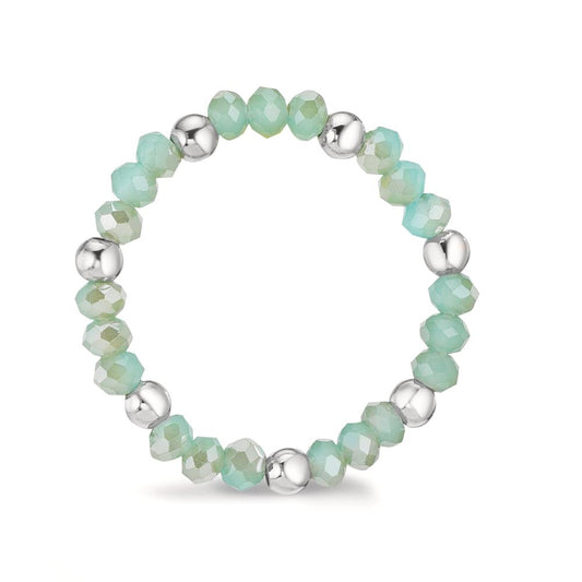 pierścionek stal nierdzewna Kryształ turkus, 3 mm