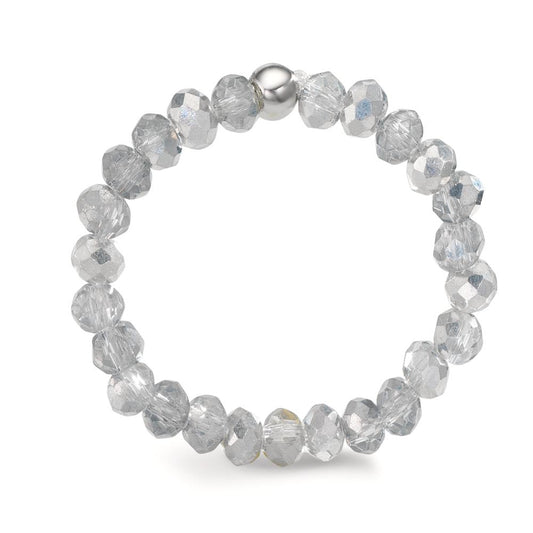 pierścionek stal nierdzewna Kryształ srebrny, 3 mm