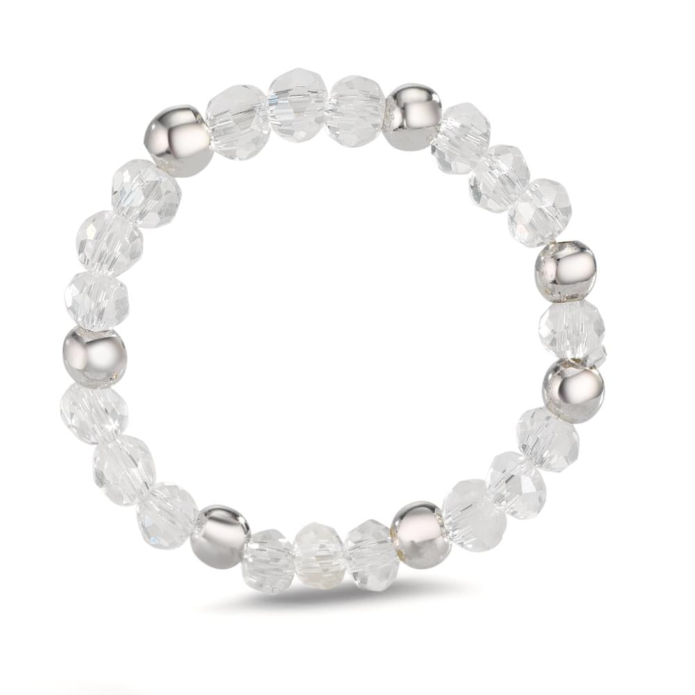 pierścionek stal nierdzewna Kryształ biały, 3 mm