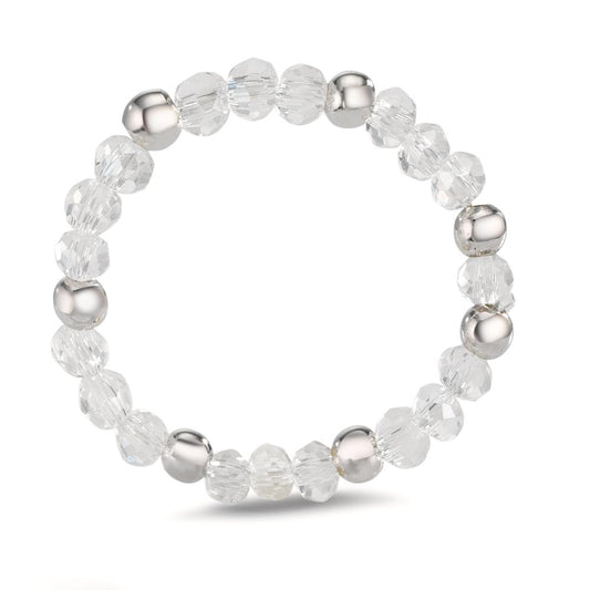 pierścionek stal nierdzewna Kryształ biały, 3 mm