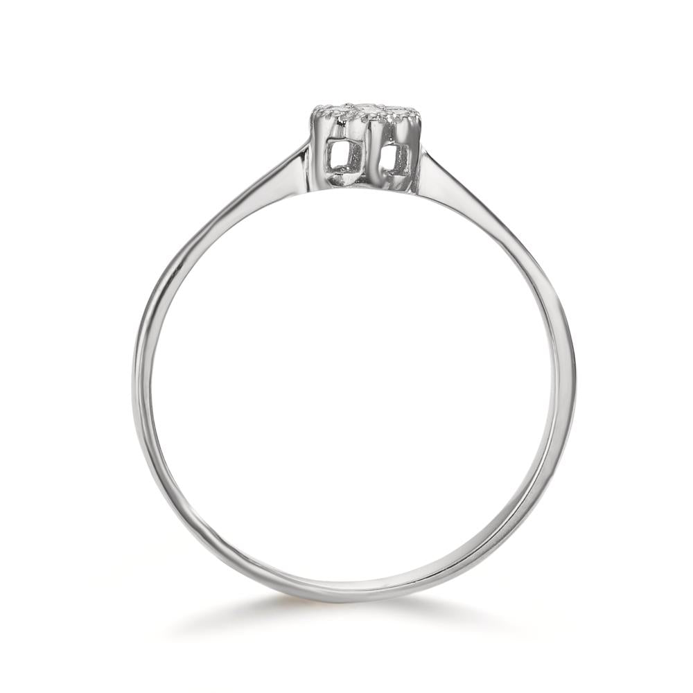 pierścionek złoto białe 750/18 K Diament 0.06 ct, 7 kamienie, w-si