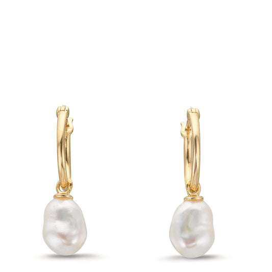 kolczyki koła złoto żółte 375/9 K Perła hodowana w wodzie słodkiej, 2 Perły, 6 mm