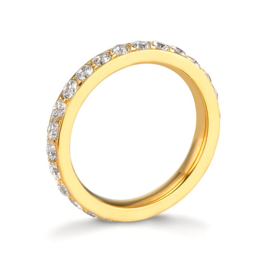 pierścionek pamięci stal nierdzewna Cyrkonia biały żółty Powłoka IP