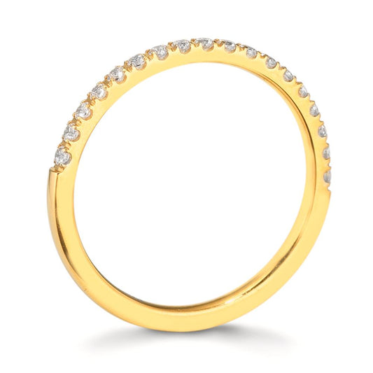 pierścionek pamięci stal nierdzewna Cyrkonia biały, 20 kamienie żółty Powłoka IP