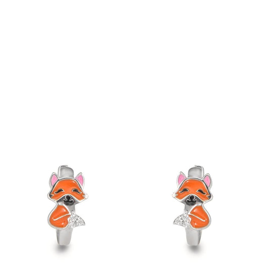 kolczyki koła zatrzaskowe srebro rodowany lis