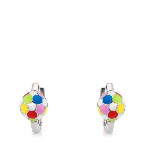 kolczyki koła zatrzaskowe srebro rodowany Piłkarski