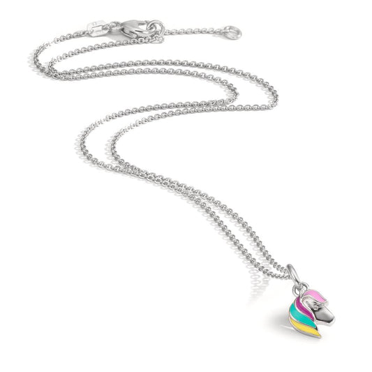 łańcuszek z wisiorkiem srebro Cyrkonia rodowany Koń 36-38 cm