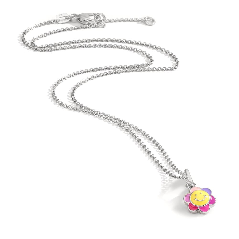 łańcuszek z wisiorkiem srebro rodowany 36 cm