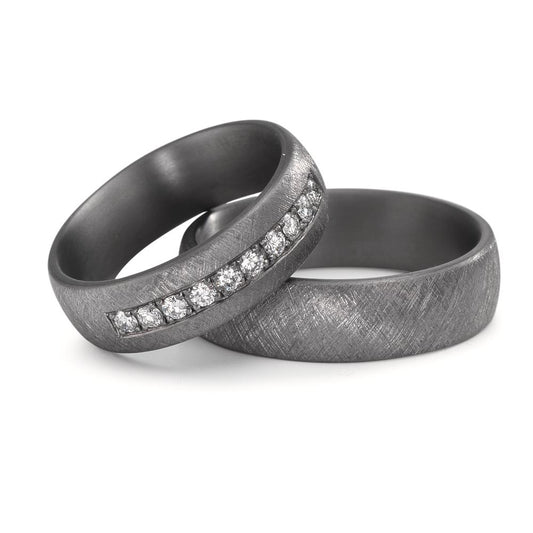 obrączka partnerska tantal 999 Diament laboratoryjny 0.25 ct, 10 kamienie, tw-vsi