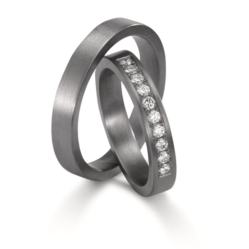 obrączka partnerska tantal 999 Diament laboratoryjny 0.25 ct, 10 kamienie, tw-vsi