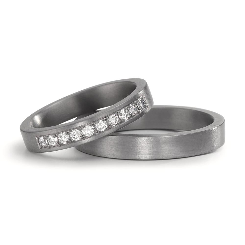 obrączka partnerska tantal 999 Diament laboratoryjny 0.25 ct, 10 kamienie, tw-vsi