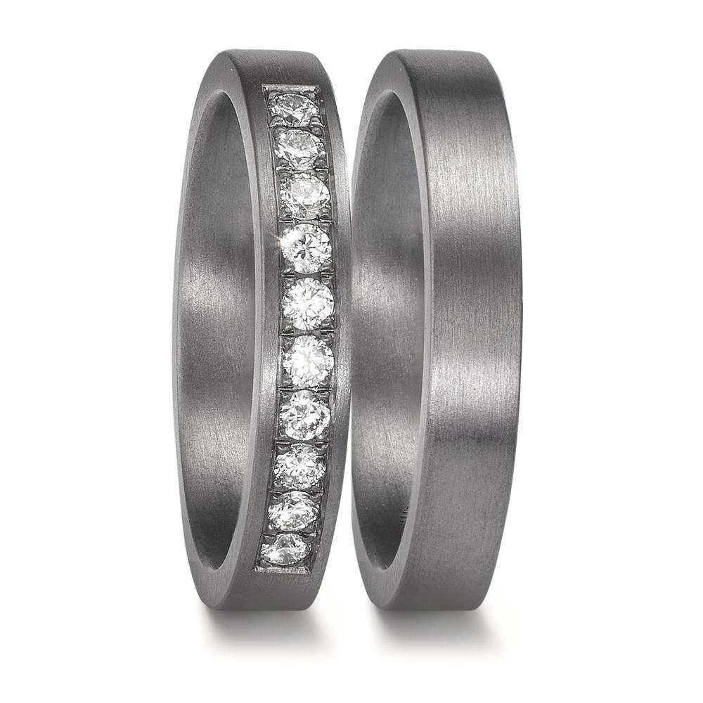 obrączka partnerska tantal 999 Diament laboratoryjny 0.25 ct, 10 kamienie, tw-vsi