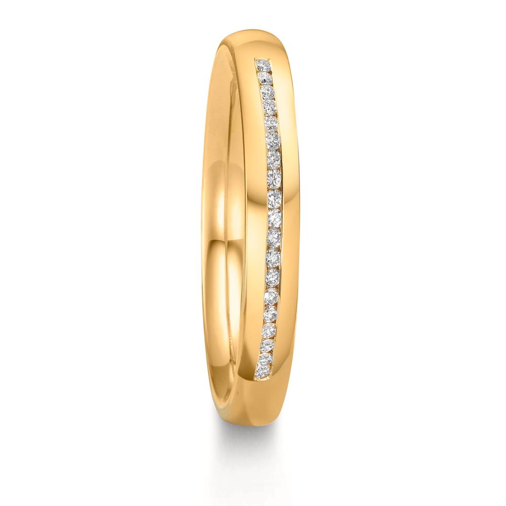 obrączka partnerska złoto żółte 750/18 K Diament 0.095 ct, w-si