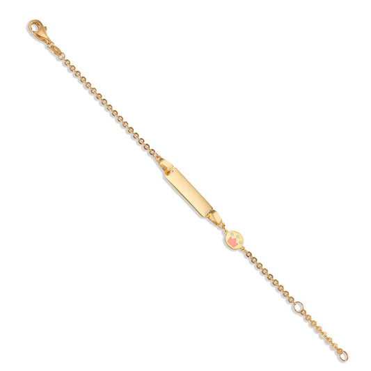 bransoletka z grawerem złoto żółte 375/9 K namalowany korona 12-14 cm