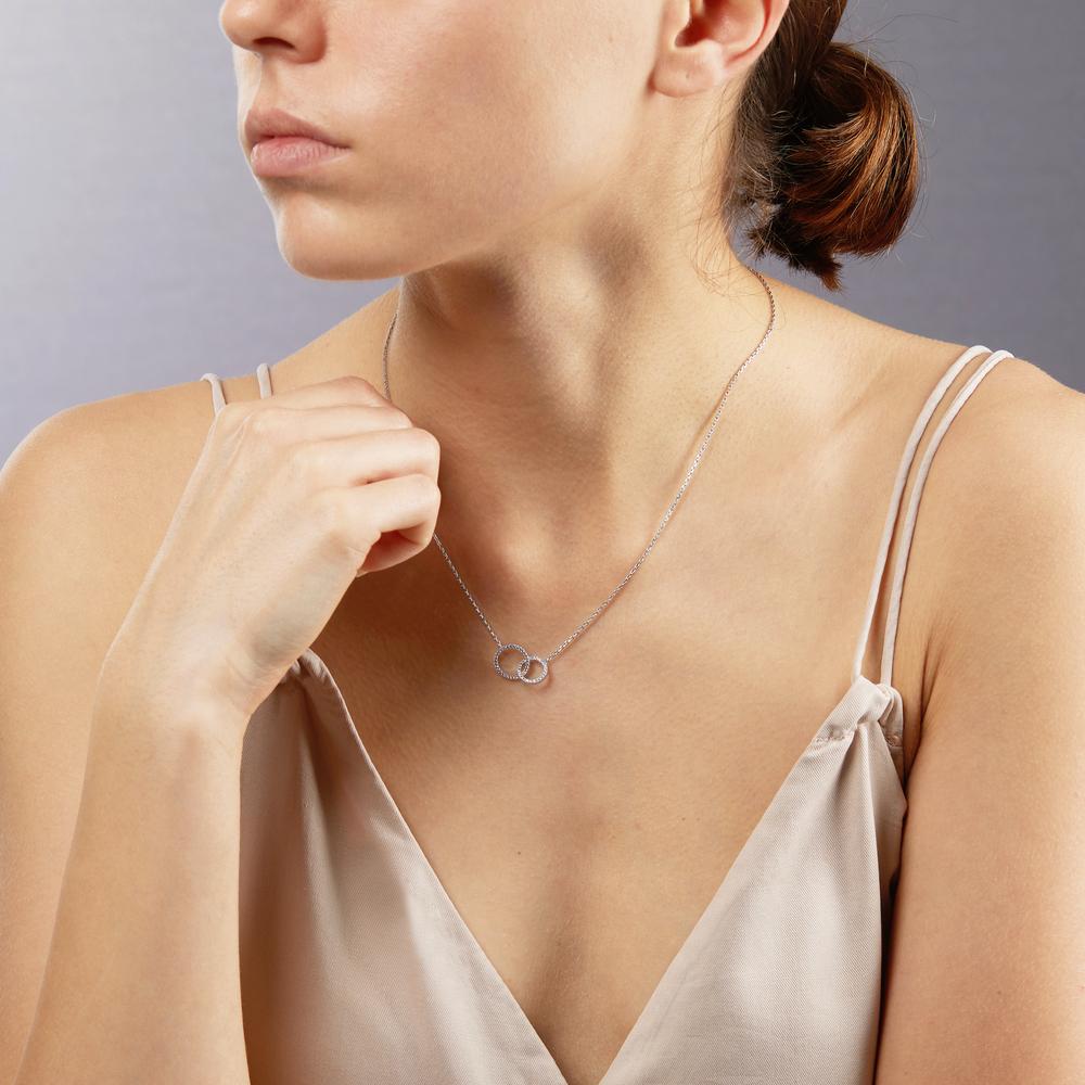 Naszyjnik srebro Cyrkonia rodowany 40-42 cm