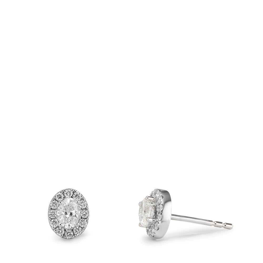 kolczyki wkrętki złoto białe 750/18 K Diament 0.58 ct, w-si