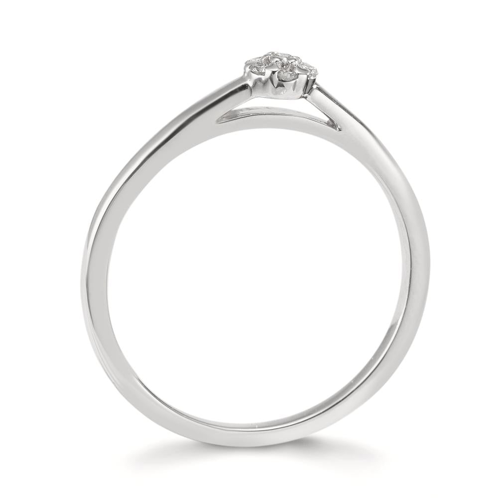 pierścionek złoto białe 750/18 K Diament 0.06 ct, 7 kamienie, w-si