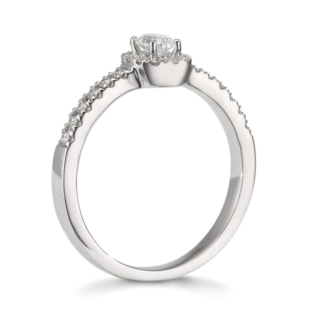 pierścionek złoto białe 750/18 K Diament 0.37 ct, w-si