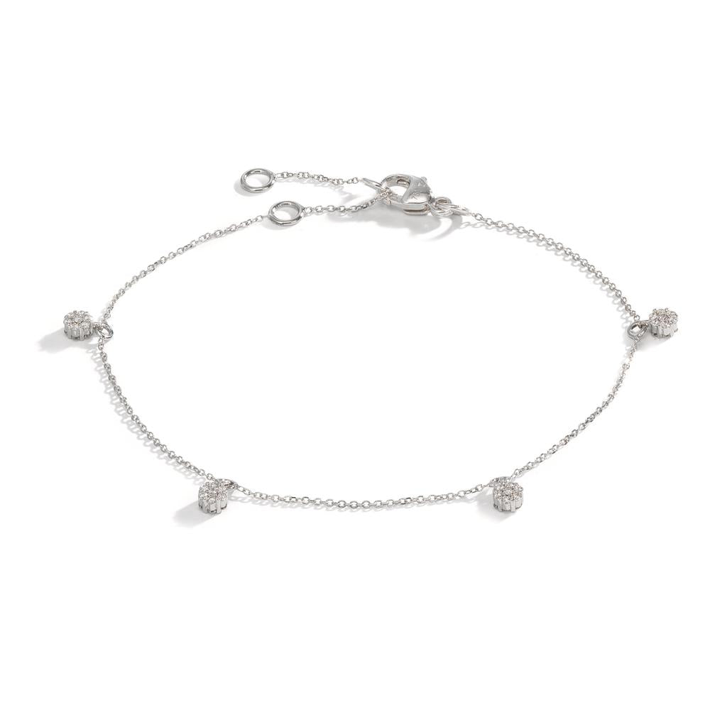 bransoletka złoto białe 750/18 K Diament 0.24 ct, 28 kamienie, w-si 16-19 cm