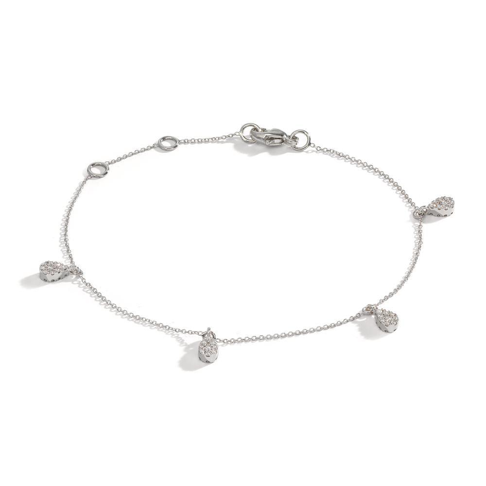 bransoletka złoto białe 750/18 K Diament 0.32 ct, 36 kamienie, w-si 16-19 cm