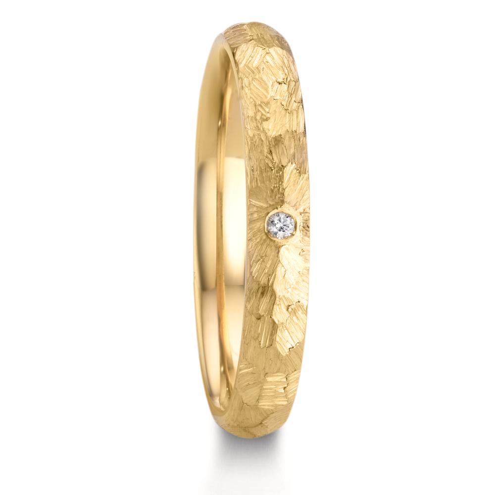 obrączka partnerska złoto żółte 750/18 K Diament 0.014 ct, w-si