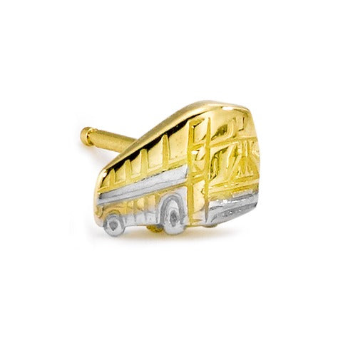 kolczyk wkrętka (1 sztuka) złoto żółte 750/18 K autobus