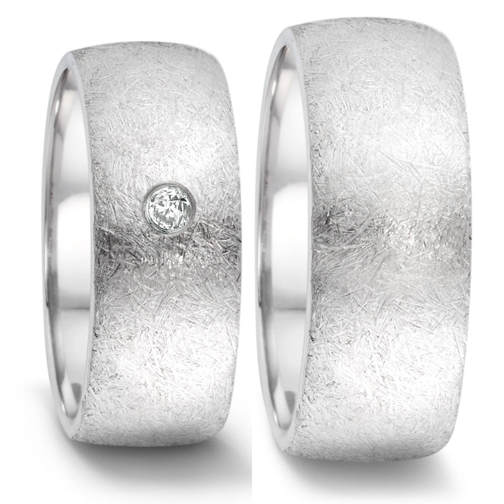 obrączka partnerska stal nierdzewna Diament 0.06 ct, tw-si