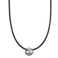 Naszyjnik stal nierdzewna, kauczuk Diament 0.02 ct, tw-si 45 cm Ø2 mm