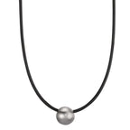 Naszyjnik stal nierdzewna, kauczuk Diament 0.02 ct, tw-si 45 cm Ø2 mm