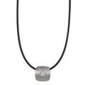 Naszyjnik stal nierdzewna, kauczuk Diament 0.072 ct, 9 kamienie, tw-si 45 cm Ø2 mm