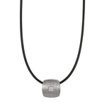 Naszyjnik stal nierdzewna, kauczuk Diament 0.072 ct, 9 kamienie, tw-si 45 cm Ø2 mm