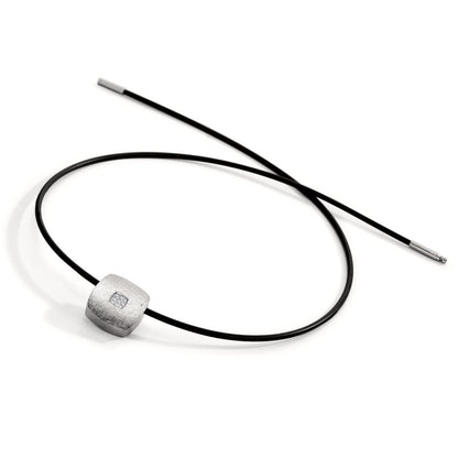 Naszyjnik stal nierdzewna, kauczuk Diament 0.072 ct, 9 kamienie, tw-si 45 cm Ø2 mm