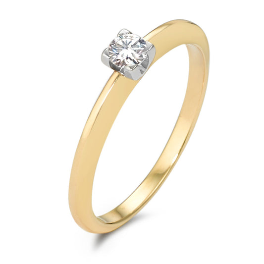 pierścionek zaręczynowy złoto żółte 750/18 K Diament 0.20 ct, w-si