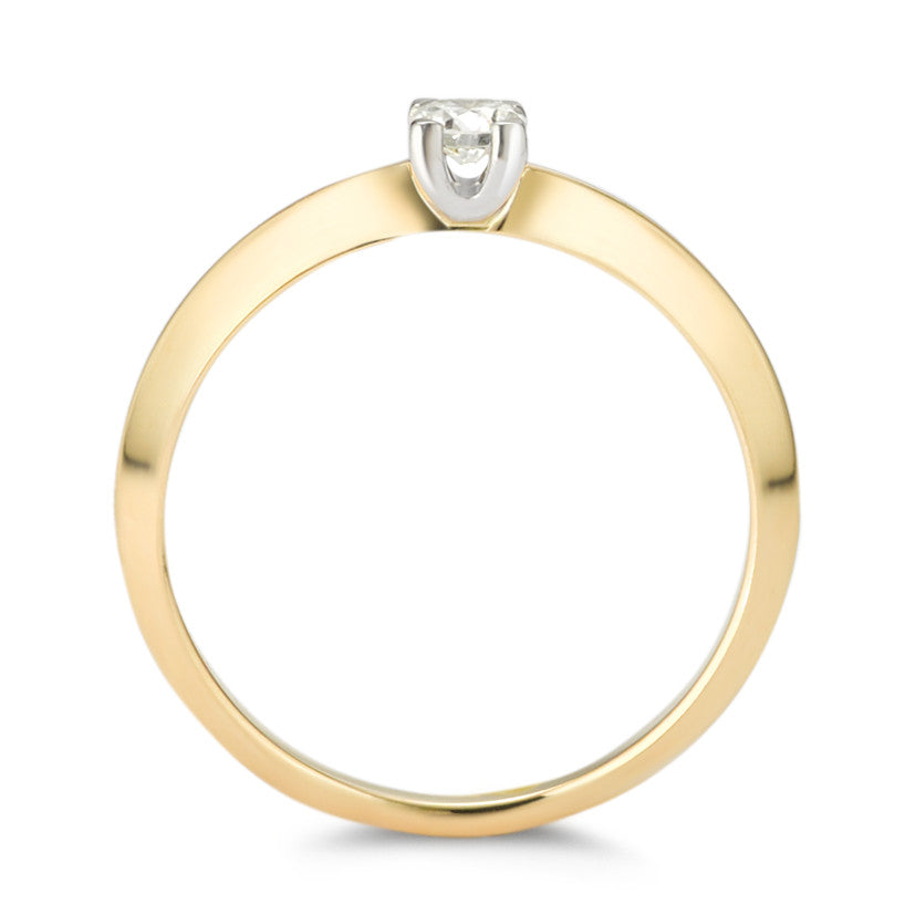 pierścionek zaręczynowy złoto żółte 750/18 K Diament 0.20 ct, w-si