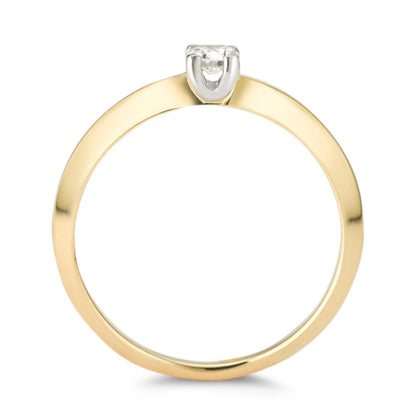 pierścionek zaręczynowy złoto żółte 750/18 K Diament 0.20 ct, w-si