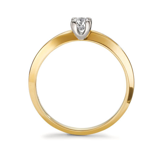 pierścionek zaręczynowy złoto żółte 750/18 K Diament 0.30 ct, w-si dwubarwny